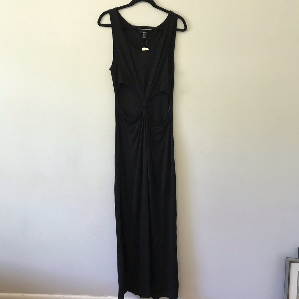 BNWT Forever 21 Cutout Knotted Black Maxi Dress